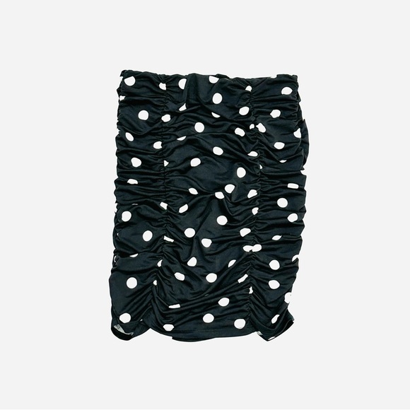 NWOT Abound Black & White Ruched Polka Dot Tube Top - Picture 5 of 5